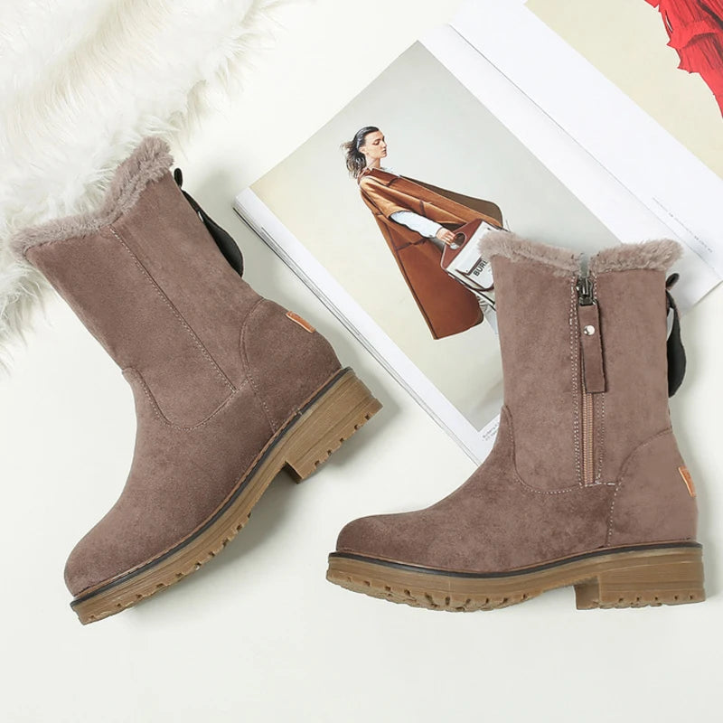Women's Winter Fur-Lined Mid Calf Boots