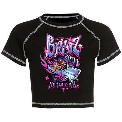 Women's Y2K Gothic Cartoon Print T-Shirt Trendy