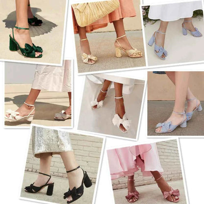 Summer High Quality Open Umbilical Bow High Heels Women's Sandals Party Dress Wedding Shoes