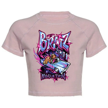 Women's Y2K Gothic Cartoon Print T-Shirt Trendy