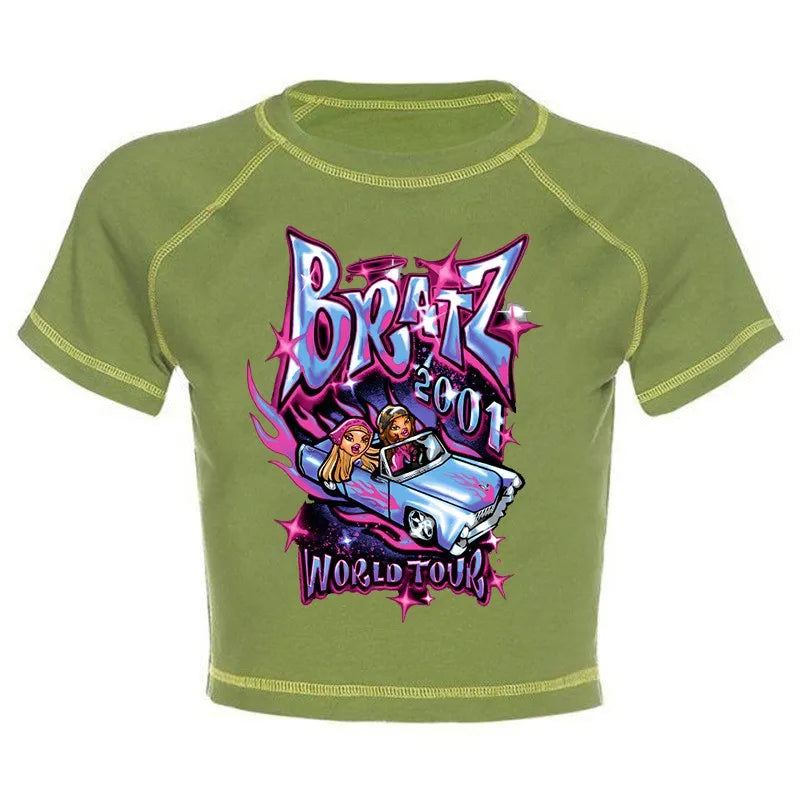 Women's Y2K Gothic Cartoon Print T-Shirt Trendy