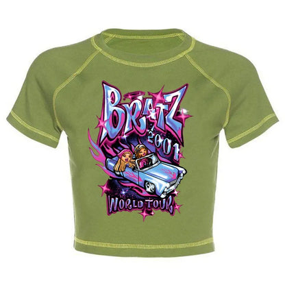 Women's Y2K Gothic Cartoon Print T-Shirt Trendy