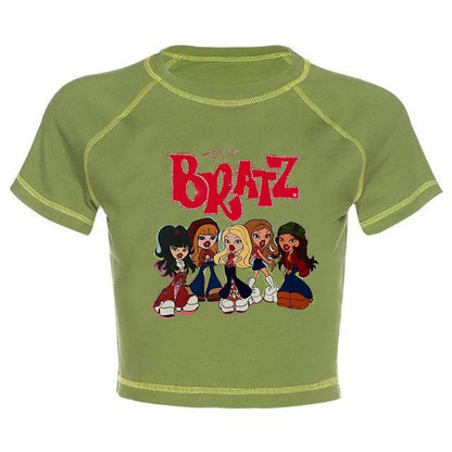 Women's Y2K Gothic Cartoon Print T-Shirt Trendy