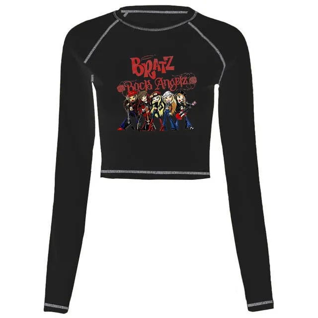 Women's Y2K Gothic Cartoon Print T-Shirt Trendy