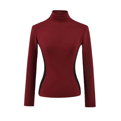 Camiseta interior de polar de cuello alto y corte ajustado para mujer