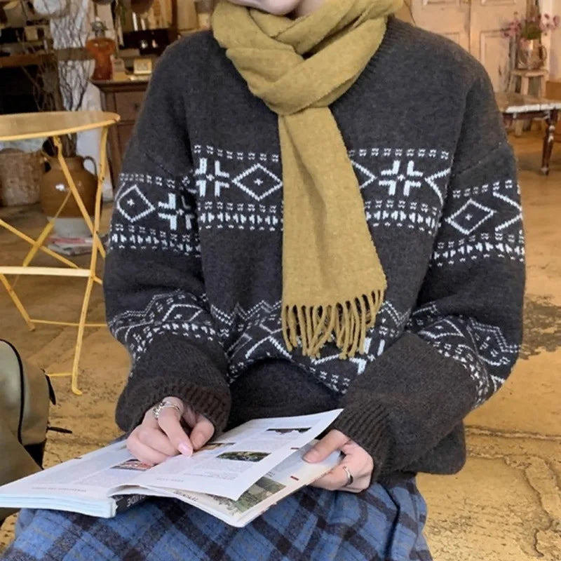 Women's Sweater Geometric Pattern Knit