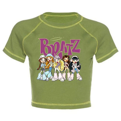 Women's Y2K Gothic Cartoon Print T-Shirt Trendy