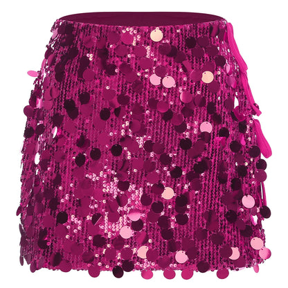 Minifalda ajustada con lentejuelas para mujer