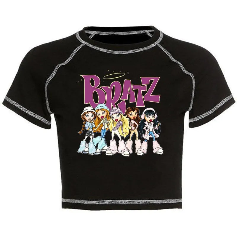 Women's Y2K Gothic Cartoon Print T-Shirt