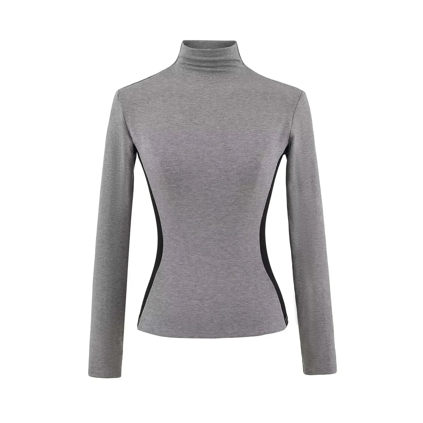 Camiseta interior de polar de cuello alto y corte ajustado para mujer