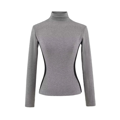 Camiseta interior de polar de cuello alto y corte ajustado para mujer