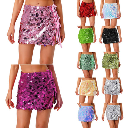 Minifalda ajustada con lentejuelas para mujer