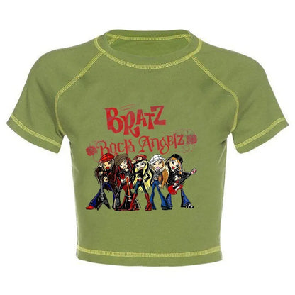 Women's Y2K Gothic Cartoon Print T-Shirt Trendy