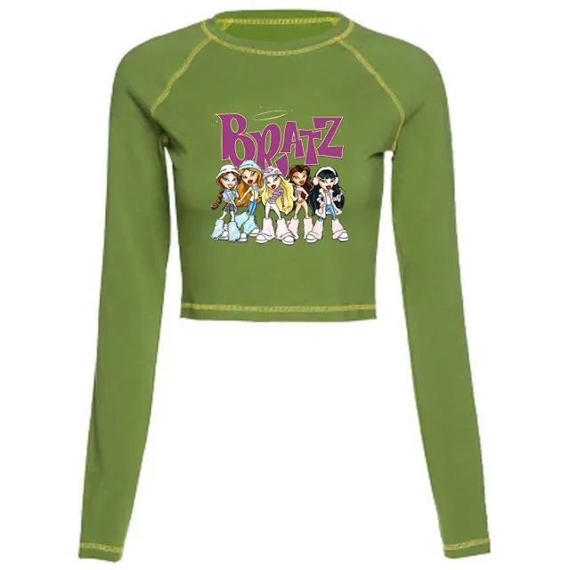 Women's Y2K Gothic Cartoon Print T-Shirt Trendy