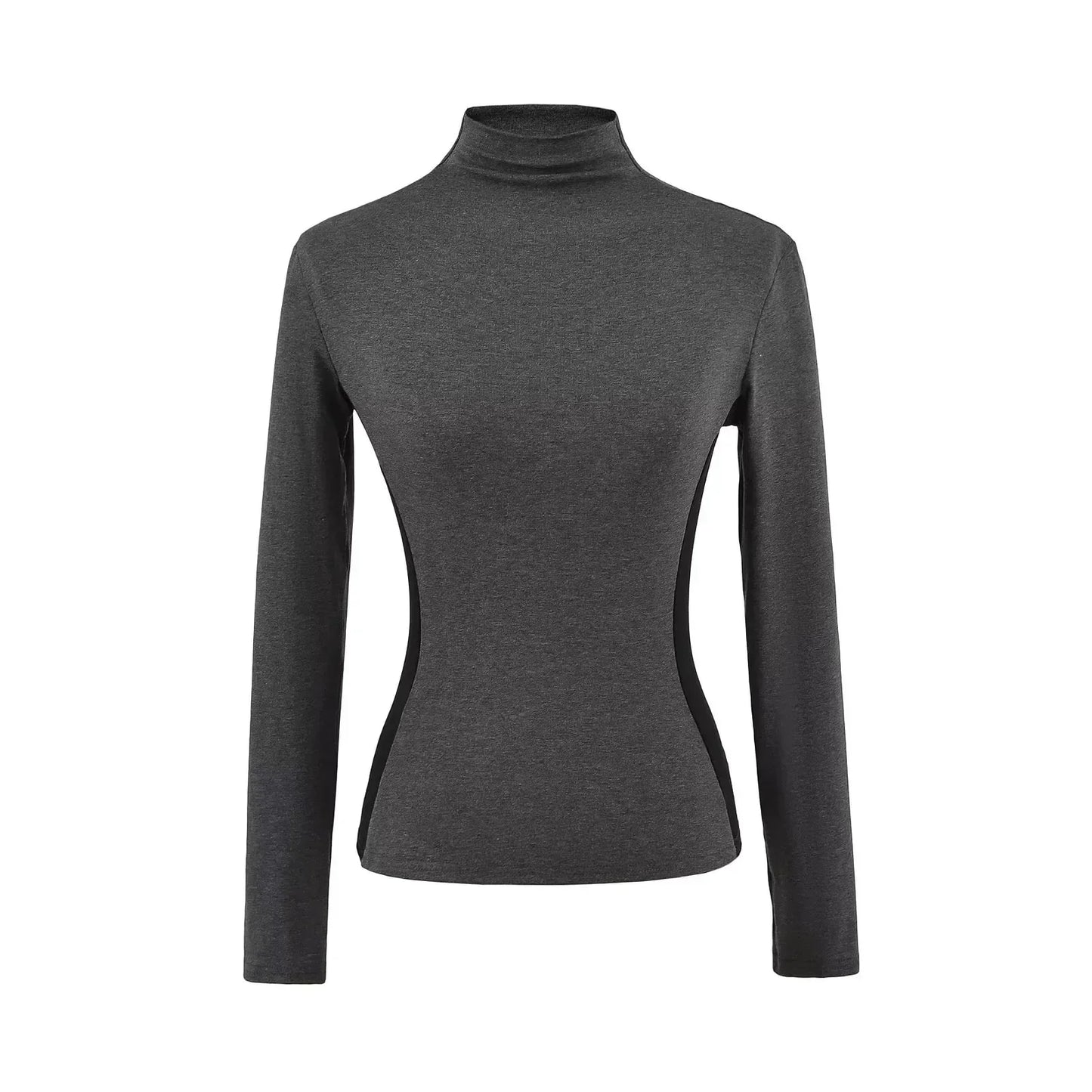 Camiseta interior de polar de cuello alto y corte ajustado para mujer