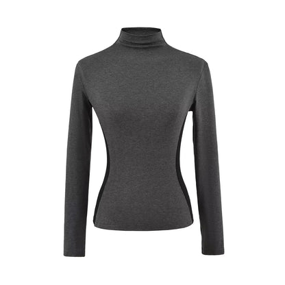 Camiseta interior de polar de cuello alto y corte ajustado para mujer