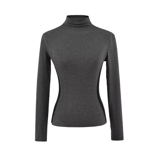 Women High Neck Slim Fit Fleece Base Layer Top