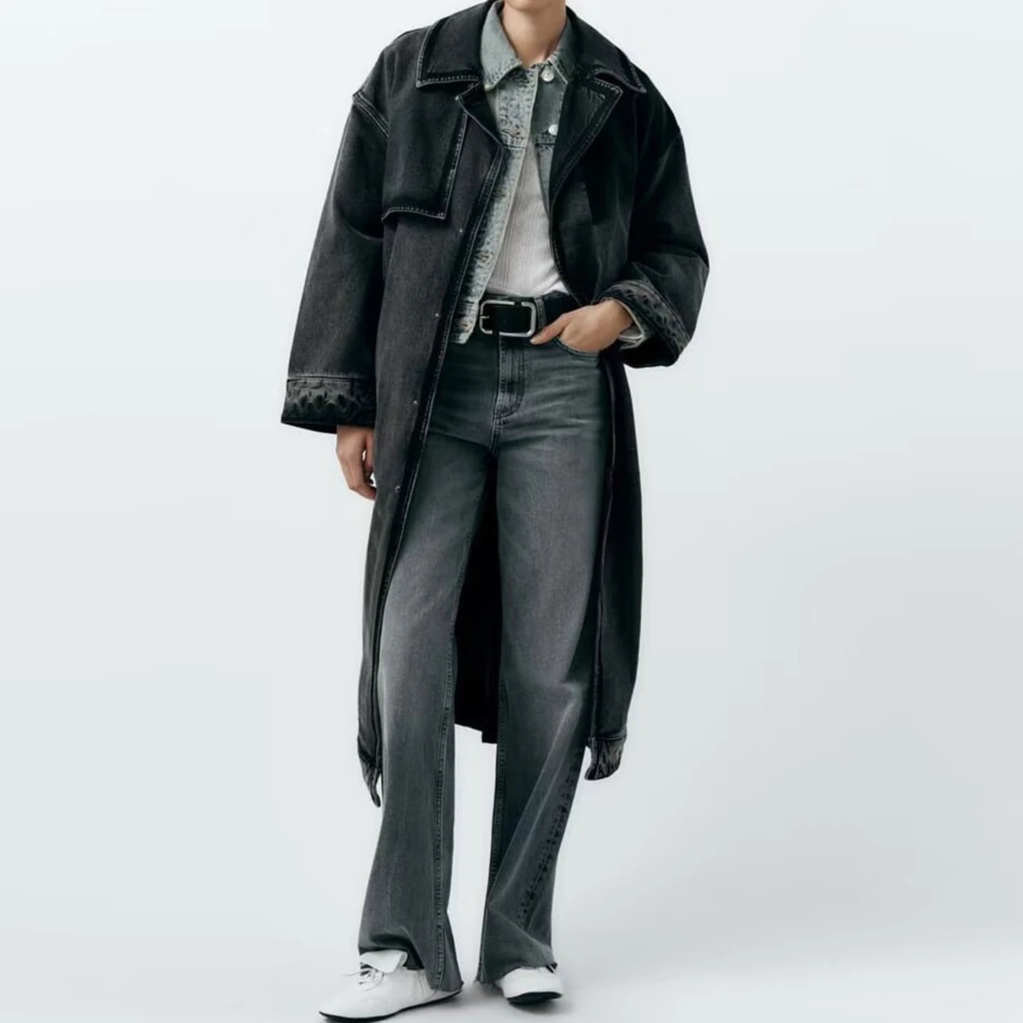 Women's High Waist Wide Leg Denim Pants