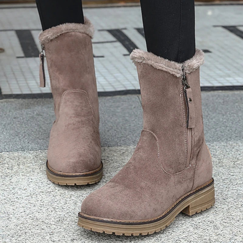 Women's Winter Fur-Lined Mid Calf Boots