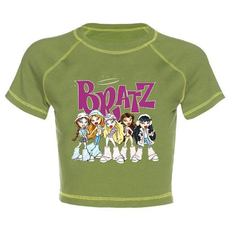 Women's Y2K Gothic Cartoon Print T-Shirt