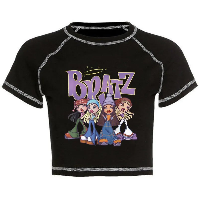 Women's Y2K Gothic Cartoon Print T-Shirt Trendy