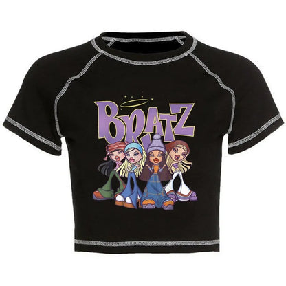 Women's Y2K Gothic Cartoon Print T-Shirt Trendy