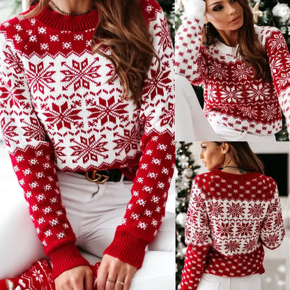 Women's Sweater Christmas Snowflake Knit