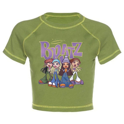 Women's Y2K Gothic Cartoon Print T-Shirt