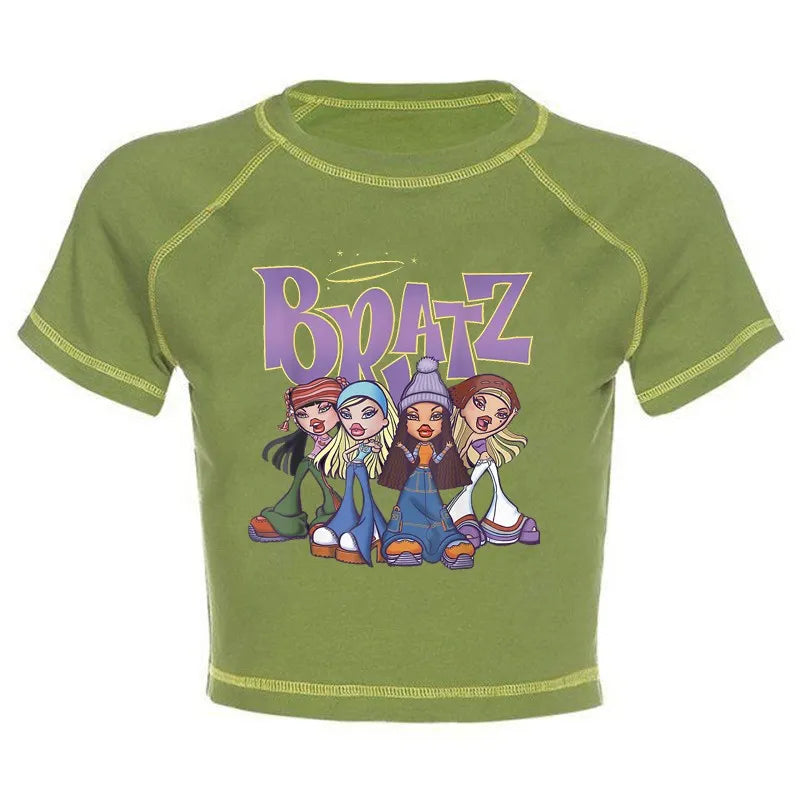 Women's Y2K Gothic Cartoon Print T-Shirt Trendy