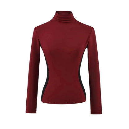 Camiseta interior de polar de cuello alto y corte ajustado para mujer