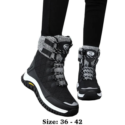 Women's Fur-Lined Ankle Snow Boots for Hiking