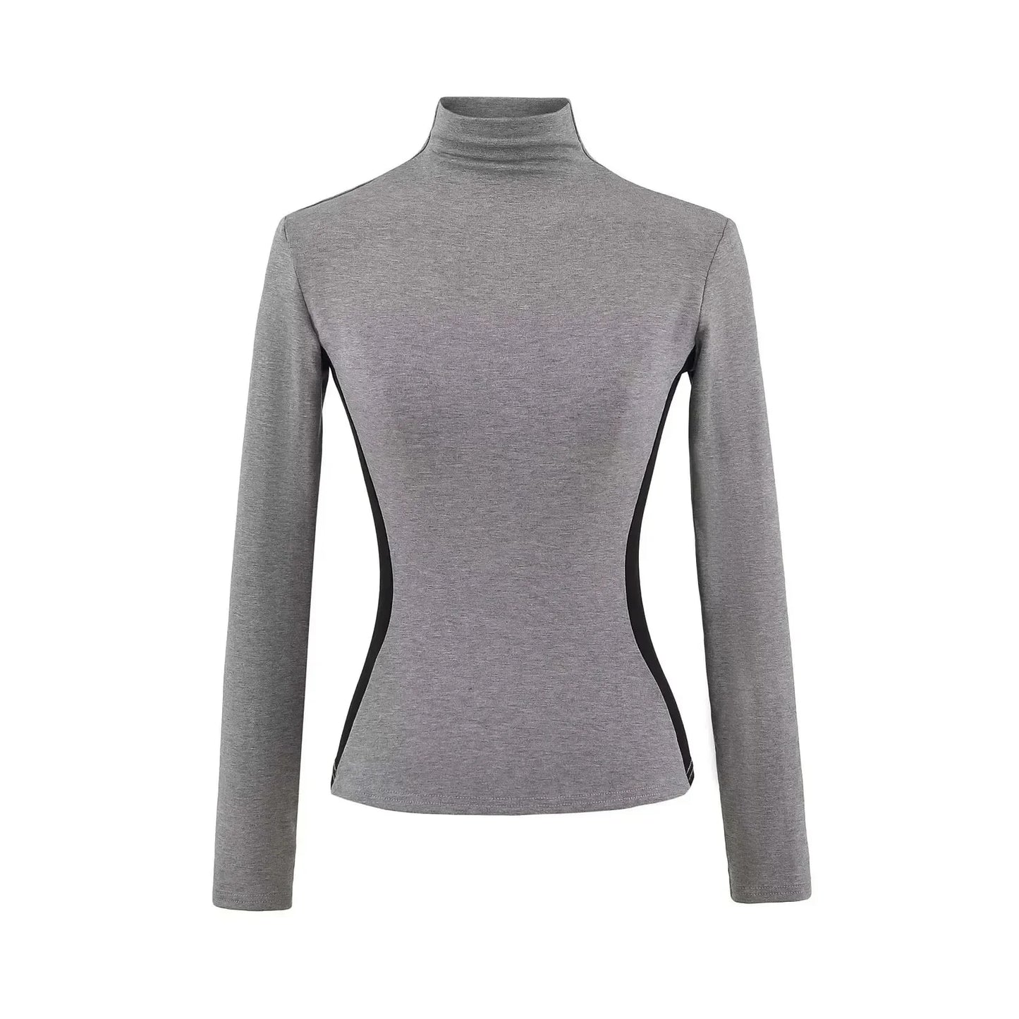 Camiseta interior de polar de cuello alto y corte ajustado para mujer