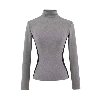 Camiseta interior de polar de cuello alto y corte ajustado para mujer