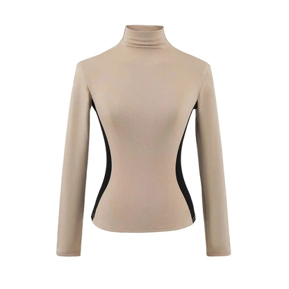 Camiseta interior de polar de cuello alto y corte ajustado para mujer