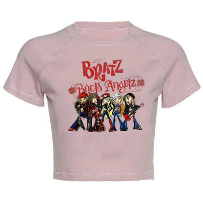 Women's Y2K Gothic Cartoon Print T-Shirt