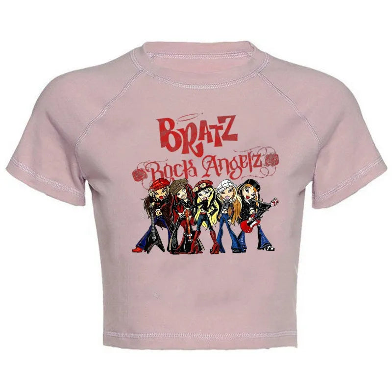 Women's Y2K Gothic Cartoon Print T-Shirt Trendy