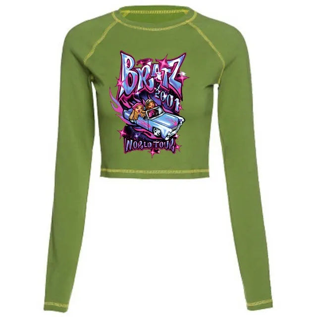 Women's Y2K Gothic Cartoon Print T-Shirt Trendy