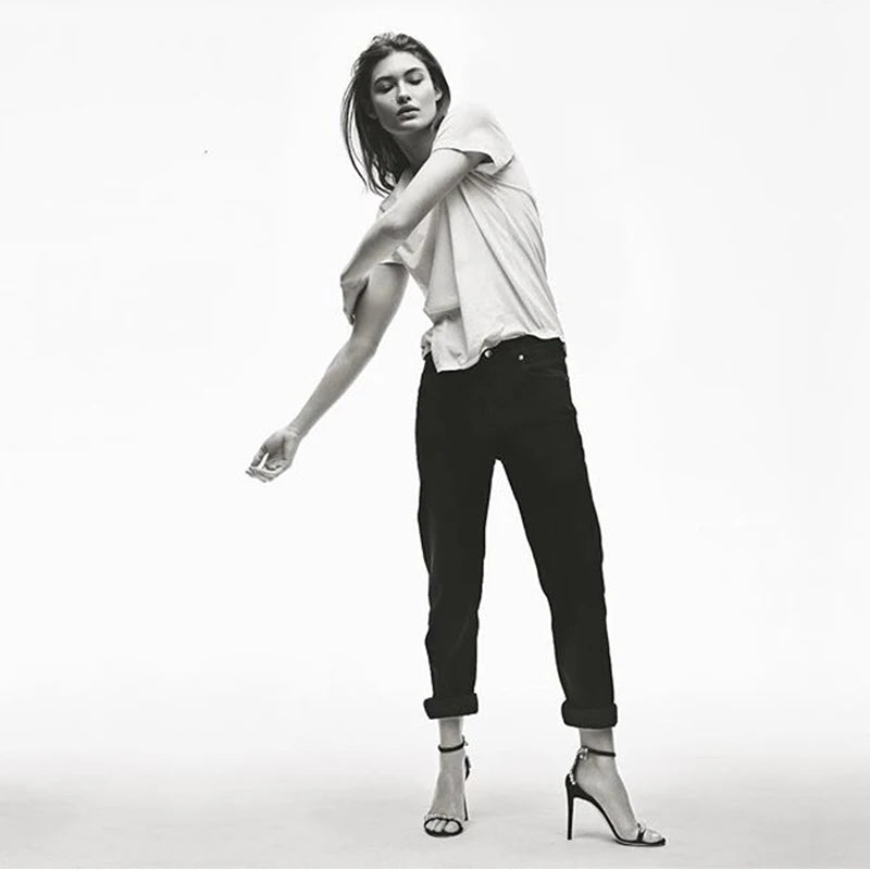 Black High Heels Women's Stiletto Heels Celebrity Style Versatile Slotted Buckle Rhinestone Open Toe Round Toe Sandals