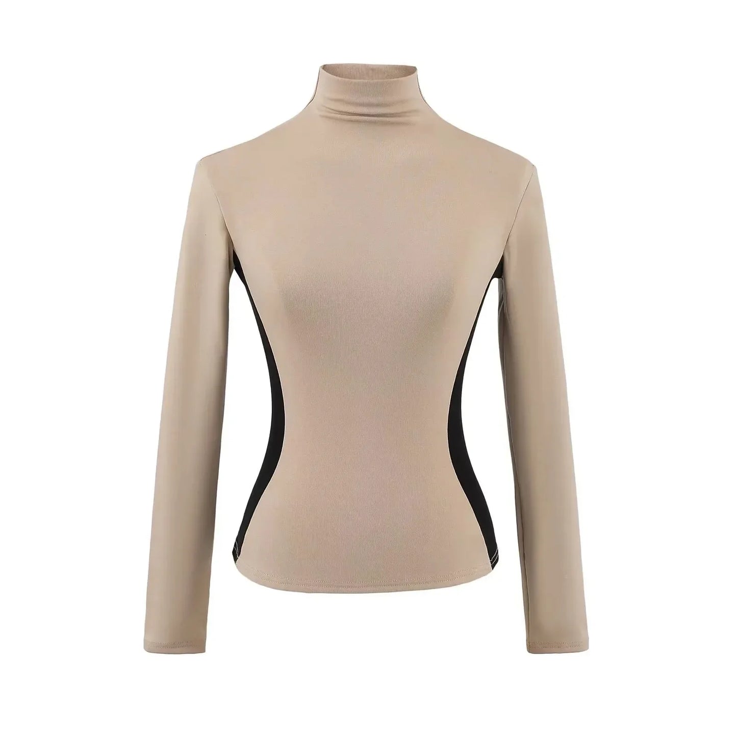 Camiseta interior de polar de cuello alto y corte ajustado para mujer