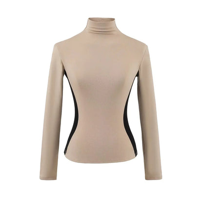 Camiseta interior de polar de cuello alto y corte ajustado para mujer