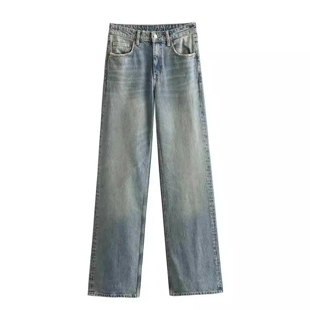 Women's Y2K High Waist Straight Leg Jeans