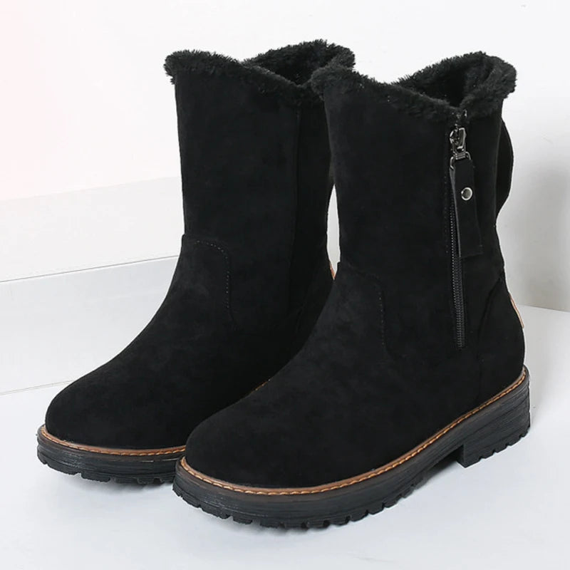 Women's Winter Fur-Lined Mid Calf Boots
