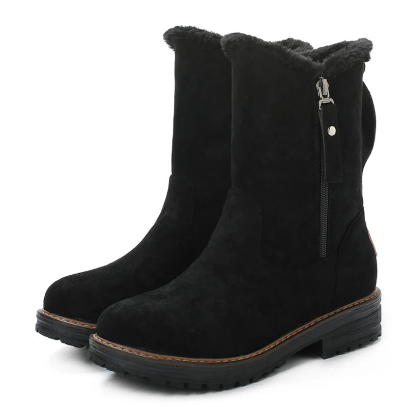 Women's Winter Fur-Lined Mid Calf Boots