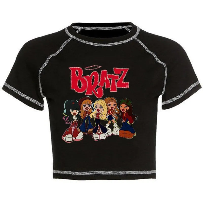 Women's Y2K Gothic Cartoon Print T-Shirt