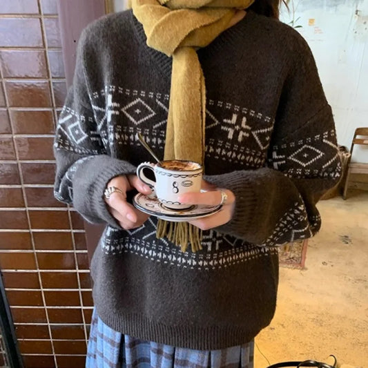 Women's Geometric Pattern Knit Sweater