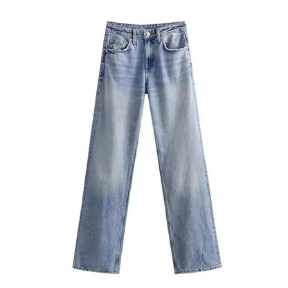Women's Y2K High Waist Straight Leg Jeans