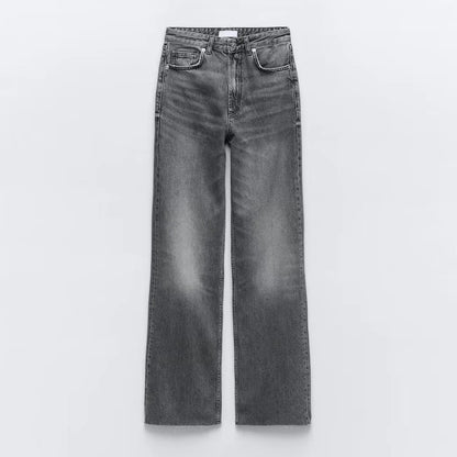 Women's High Waist Wide Leg Denim Pants