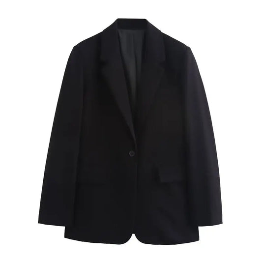 Women's Long Turn-Down Collar Blazer Jacket
