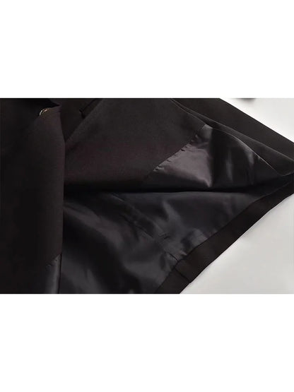 Blazer cruzado de mujer - Prenda exterior vintage de manga larga con bolsillos