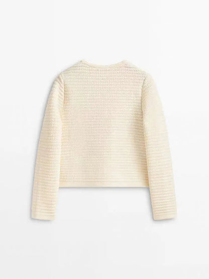 Women's Knitted Cardigan - Retro Long Sleeve Button Casual Top